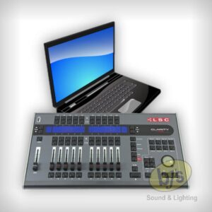 BJs Sound & Lighting Hire - VX20 front with laptop bjs web w