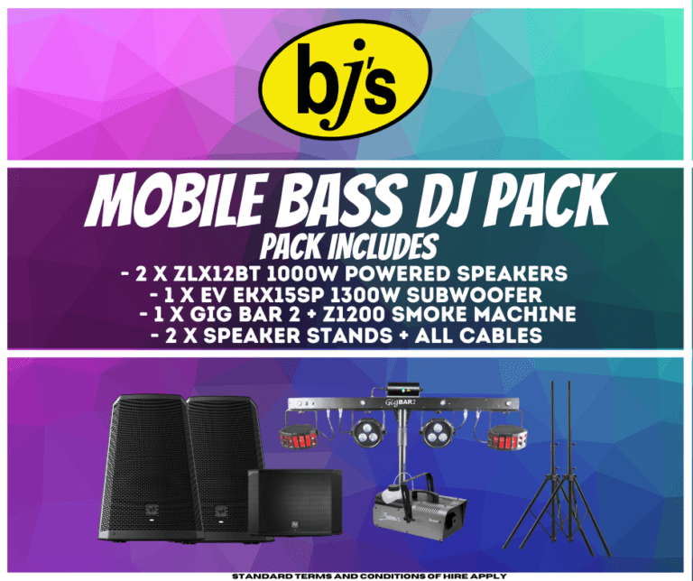 BJs Sound & Lighting Hire - MOBILE BASS DJ PACK 1