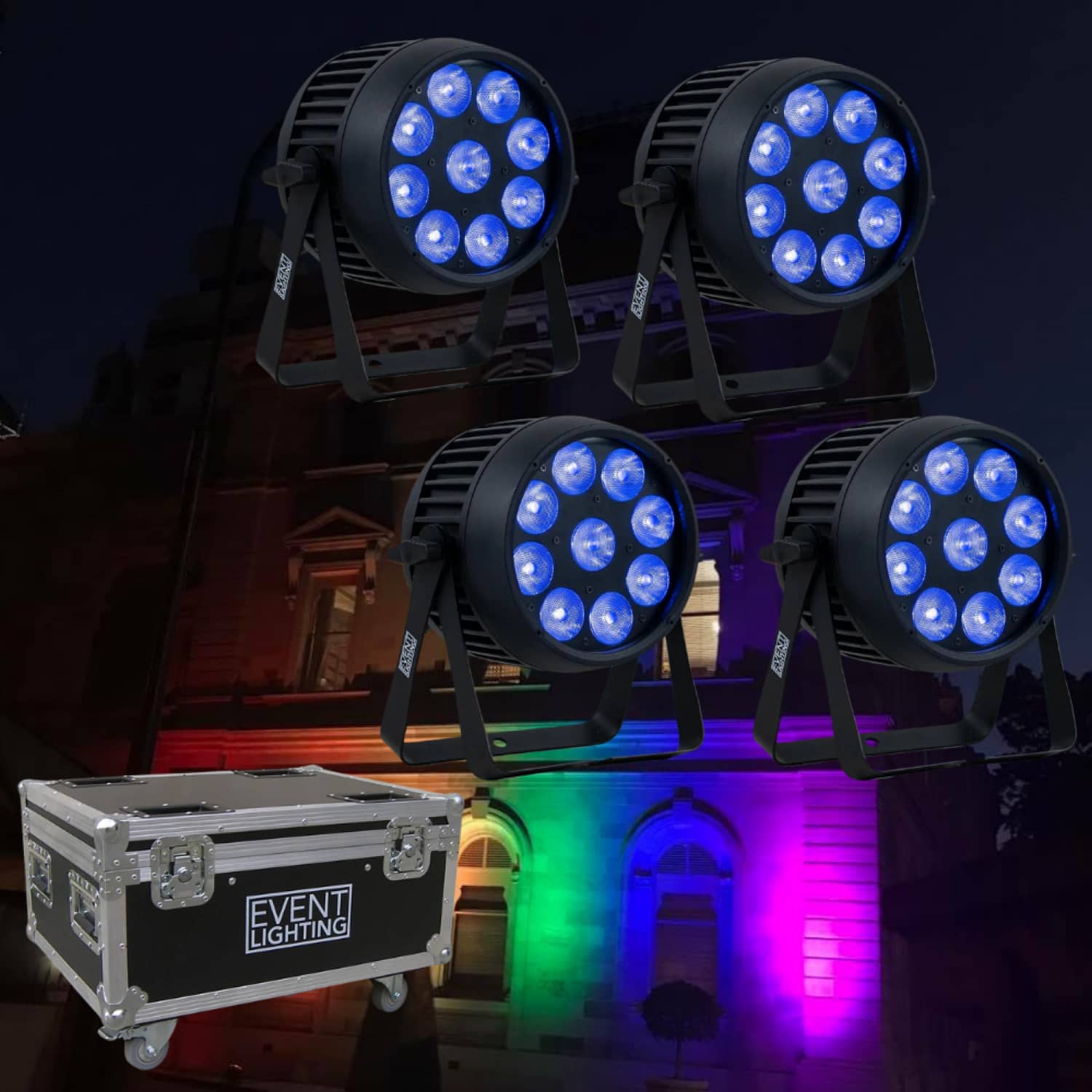 Event Lighting Outdoor Battery Par 9x12w RGBWAU (Pack Of 4) | BJs Sound ...