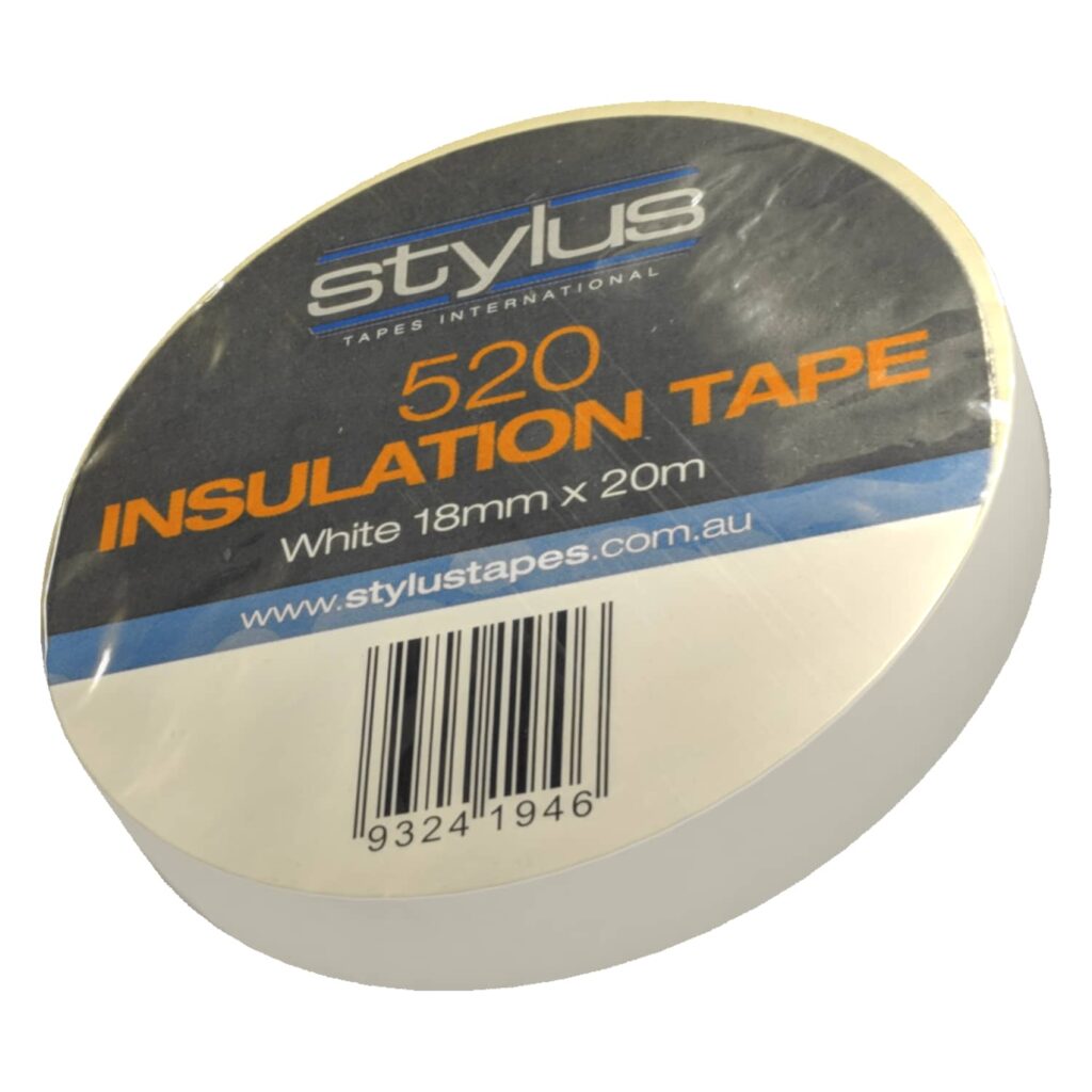 Stylus Electrical Tape 520 White 18mmx20m BJs Sound & Lighting