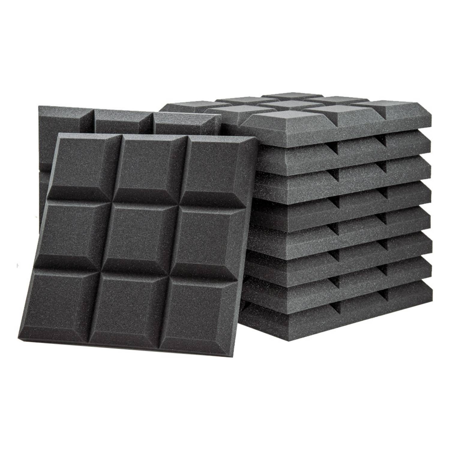AVE ISOGRID Acoustic Foam Grid Panel Charcoal 10 Pack (400 X 400mm ...