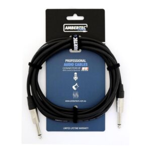 Ambertec Guitar Cable REAN Connectors Straight Black 3m