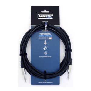 Ambertec Guitar Cable REAN Connectors Straight Black 6m